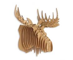 World Art TW60589 Holz 3D Puzzle Karibu 3D Puzzles aus holz an der wand zu hängen, Holz MDF, 52x61x38 Cm