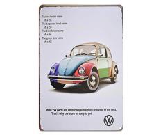 H&K Holland and und Kate Retro, antikes Blechschild, Heimposter, Bastelbedarf, Autos und Motorräder, VW, Harley Davidson Themes, authentisch, Wandkunst Größe (30 x 20 cm) Vw Car