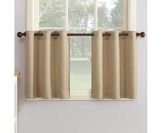 Nr.918 Montego Ösenvorhang Texturiert Küchenvorhang Volant Casual 56 x 36 Tiers Taupe