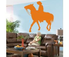 INDIGOS 4052166078931 Wandtattoo w456 Pferd Rodeo Wandaufkleber 120 x 118 cm, orange