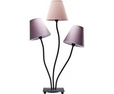 Kare Design Tischleuchte Flexible Berry Tre, Retro Design Stehlampe für das Wohnzimmer, Dezente Leselampe, Standleuchte mit bunten Stoffschirmen (Pink, lila, Rose), (H/B/T) 67 x 40 x 16 cm