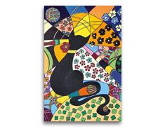 Premium Textil-Leinwand 50 x 75 cm Hoch-Format Lady-Kätz, Petra Kolossa, Acryl auf Leinwand, 70x50, 2017 | Wandbild, HD-Bild auf Keilrahmen, Fertigbild auf hochwertigem Vlies, Leinwanddruck von Petra Kolossa