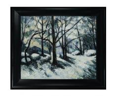 overstockArt Cezanne Melting Snow Fontainebleau mit Schwarz Satin King Rahmen Ölgemälde