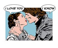 Komar Wandbild Star Wars Classic Comic Quote Leia Han | Kinderzimmer, Jugendzimmer, Dekoration, Kunstdruck | ohne Rahmen | WB117-40x30 | Größe: 40 x 30 cm (Breite x Höhe)