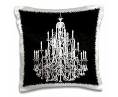 3D Rose pc_108740_1 Chic Vintage Schwarz Weiß Kronleuchter