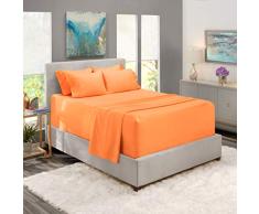 Nestl Bedding 6-teilige extra Tiefe Taschenlaken - Super Tiefe Bettlaken passend für 18 bis 24 Zoll Matratze - Hotel Ultra Deep Bettlaken Modern Full Apricot Buff Orange