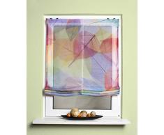 Home Fashion RAFFROLLO Voile Digitaldruck Colored Leaves, Stoff, Multicolor, 140 x 120 cm