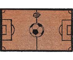 Premium kokos Fußmatte | Kokosnussmatte mit rutschfestem PVC | Fußwischer für den Eingangsbereich | für den Außen- und Innenbereich | 45 x 75 cm | Fußballmatte