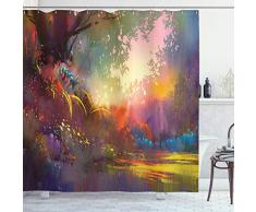 Duschvorhang von ambesonne, Stoff Badezimmer Decor Set mit Haken, Textil, Multi 5, 69W x 70L
