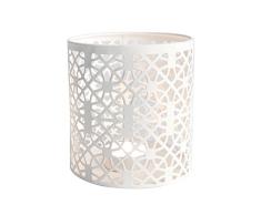 Excelsa Laterne, zylinderförmig, Metall, weiß 10 x 11 cm Bianco