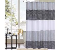 SUN-Shine Elegante Geometrische Vorhänge Dusche fischgratware, Polyester Bad Vorhang Mehltau Resistent und Wasserfest, Grau Weiß 72x84inches Colorful Stripe