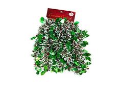 Holiday Crafts (TM) Set von 2 Dekorativen Weihnachtsgirlanden, 4,6 m, insgesamt 9 m. Ideal für Bäume, Treppen, Wände, Decken, Fenster und mehr. 15 Feet Green Red and White