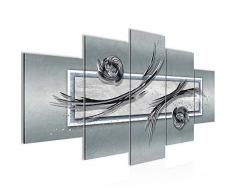 Bilder Abstrakt Wandbild 200 x 100 cm Vlies - Leinwand Bild XXL Format Wandbilder Wohnzimmer Wohnung Deko Kunstdrucke Grau 5 Teilig - MADE IN GERMANY - Fertig zum Aufhängen 104751b