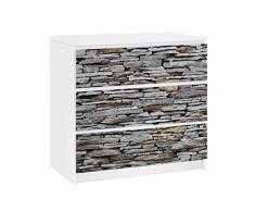Apalis Möbelfolie für IKEA Malm Kommode Klebefolie Deko Mallorca Stonewall 3X 20 x 80cm