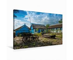 Premium Textil-Leinwand 75 x 50 cm Quer-Format Landhaus im Donaudelta | Wandbild, HD-Bild auf Keilrahmen, Fertigbild auf hochwertigem Vlies, Leinwanddruck von Photo4emotion.com
