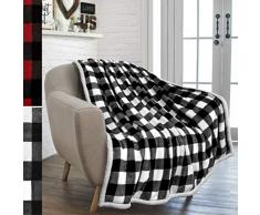 Pavillia Premium Chevron Sherpa Überwurf, weich, wendbar, beige, Fleece-Decke, Überwurf, Plüsch, flauschiger Überwurf für Couch Sofa, Lap-TV-Decke, leichte Mikrofaser. 50 x 60 Inches Checker Weiß