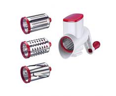 Westmark Reibemaschinenaufsatz mit 3 Schneidtrommeln, Passend zu Frecher Fritz (97042260) oder Entsafter »Vita-Freund« (97062260), Kunststoff/Rostfreier Edelstahl, Scharfe Herta, Weiß/Rot, 97032260