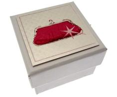 WHITE COTTON CARDS 5,5 x 5,5 cm, Clutch, Party, Geschenk, mit Geschenkanhänger