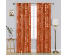 Deconovo Verdunkelungsvorhang Raumverdunkelung Thermoisoliert Vorhänge Ösen Fenster Behandlungen für Schlafzimmer 132,1 x 241,9 cm orange