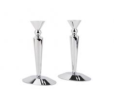 Zilverstad Kerzenleuchter Lux, 2er-Set, Zink-Legierung, Silberfarben, 9 x 15 x 24.3 cm