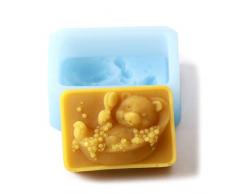 World Of Moulds Welt der Formen Teddy Bär in Badewanne Schimmel, Silikon, 8,5 x 6,5 x 3 cm