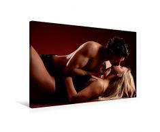 Calvendo Premium Textil-Leinwand 90 cm x 60 cm Quer, Kuss | Wandbild, Bild auf Keilrahmen, Fertigbild auf Echter Leinwand, Leinwanddruck: Paare Menschen Menschen