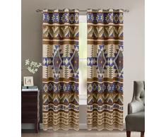 Bettwäsche-Set für Tagesdecke, Western-Südwester, Indianer, Tribal Navajo, 3-teilig, Mehrfarbig, Beige, Taupe, Braun, Blau, Grün Thermal Curtain Set