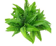 DODXIAOBEUL 4 Bunches Kunstpflanze Boston Farn Bush 35,6 cm Sträucher Greenery Sträucher Innen Außen Home Garten Büro Veranda Hochzeit Party Decor Künstliche Pflanzen