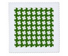 Steppdecke, 3D-Rosenmotiv, vierblättriges Kleeblatt, 25,4 x 25,4 cm