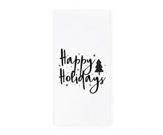 The Cotton & Canvas Co. Die Baumwolle und Segeltuch CO. Weihnachten und Urlaub saugfähig Küche Geschirrtuch, Mehl Sack Handtuch und Gericht Tuch Happy Holidays