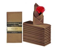 Talvania Servietten aus Stoff, 12 Stück, luxuriös weiche und Hotelqualität, Baumwollservietten, brillanter Stoff, 45,7 x 45,7 cm, perfekt für Veranstaltungen, Hotel und Zuhause Schokoladenbraun