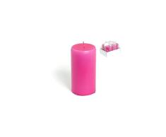 H+H 5905753 Pengo Stumpenkerze Basic, 120 x 60 pink, Wachs, Fuchsia, 6 x 6 x 12 cm