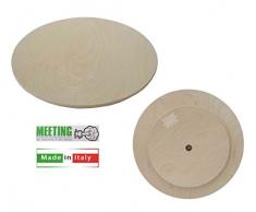 MADE IN ITALY Drehteller aus Holz Natur. Dicke 1,5 cm.