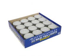 Cereria di Giorgio risthò Maxi Teelichter mit Cup, Wachs, Weiß, 5.9 x 5.9 x 2.3 cm, 32 Stück