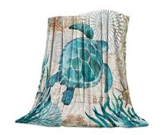 YEHO Art Gallery Flanell-Fleece-Decke für Bettzimmer, Sofa, Couch, Meeresschildkröte, Unterwasserwelt, leicht, gemütlich, warme Decken für Damen und Herren 49x59inch=125x150cm Underwater Worldyag4287