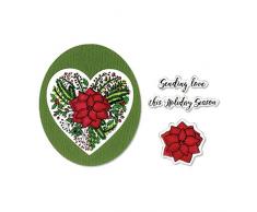 Sizzix 663168 Framelits Stanzformen-Set mit Stempeln, Weihnachtsstern, 5 Stück, mehrfarbig