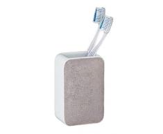 WENKO Ambila Rosé Zahnputzbecher-/ Zahnbürstenhalter (für Zahnbürste und Zahnpasta) 7.5 x 12 x 6.5 cm, Rosa