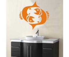 INDIGOS 4052166061766 Wandtattoo W387 Fische, Sternzeichen Wandaufkleber 80 x 71 cm, orange