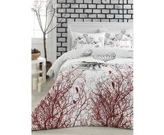 Eponj Home Steppdecke King Size 260 x 220 cm White Black Brick Red