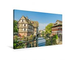 Premium Textil-Leinwand 75 x 50 cm Quer-Format Romantisches Straßburg | Wandbild, HD-Bild auf Keilrahmen, Fertigbild auf hochwertigem Vlies, Leinwanddruck von Tina Rabus