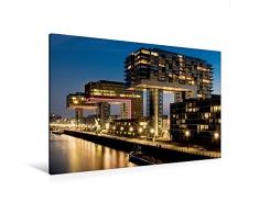 Premium Textil-Leinwand 120 x 80 cm Quer-Format Köln - Kranhäuser am Rheinauhafen | Wandbild, HD-Bild auf Keilrahmen, Fertigbild auf hochwertigem Vlies, Leinwanddruck von Thomas Seethaler Fotografie