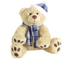 HEITMANN Brauns 82604 Plüsch-Bär mit Mütze und Schal, beige