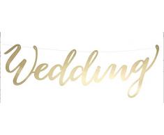 Unbekannt PartyDeco Girlande Hochzeit Wedding Gold