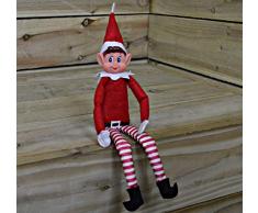 eBuyGB Weihnachts-Elfe aus weichem Smiley-Gesicht, sitzt auf Regal, 2 Stück