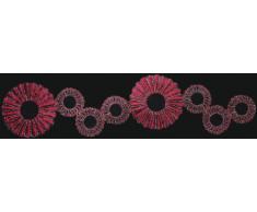 Fabscraps RIB2006 Bestickte Bordüre, 6,4 x 29,5 cm, Burgunderrot