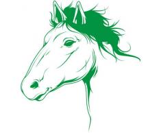 INDIGOS 4051095055488 Wandtattoo W616 Pferd 80 x 44 cm, Wandaufkleber in 3 Größen, grün