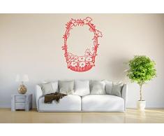 INDIGOS Wandtattoo/Wandsticker-d56 Korb mit Blumen 160x118 cm- rot, Vinyl, 160 x 118 x 1 cm