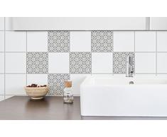 Plage 6 Fliesen stciker Aurelia Noire, schwarz, 15x15cm