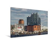 Premium Textil-Leinwand 120 x 80 cm Quer-Format Elbphilharmonie Hamburg | Wandbild, HD-Bild auf Keilrahmen, Fertigbild auf hochwertigem Vlies, Leinwanddruck von Thomas Seethaler Fotografie