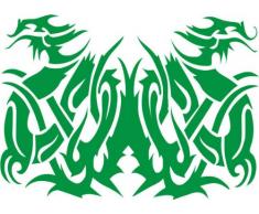 INDIGOS 4051095009757 Wandtattoo W089 Drachen 80 x 57 cm, grün